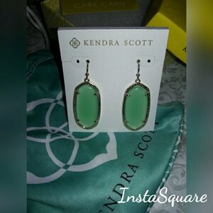 Kendra Scott Green Drop Earrings